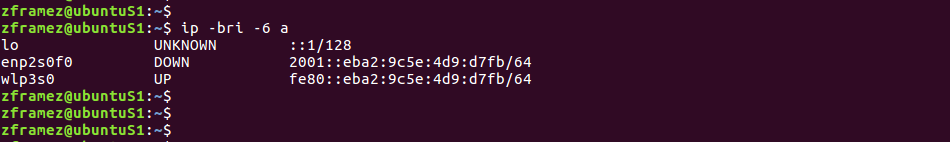 displaying only IPv6 addresses